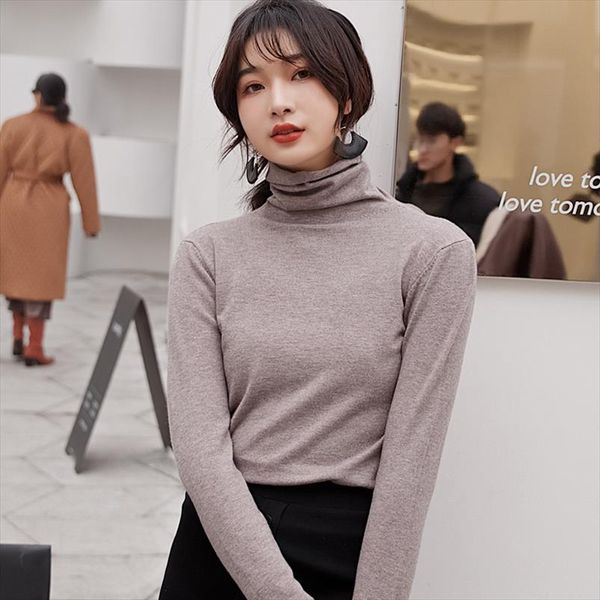 

knit womens sweaters autumn winter turtleneck sweater solid soft thin pullover jumper knitted sweater pulls new fashion, White;black