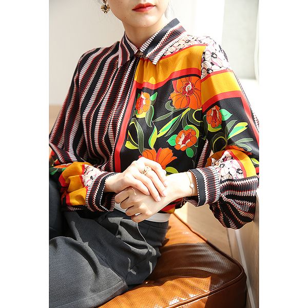 

2020 ab side new 03 crepe of chinese silk shirt female autumn fuqr003 0snn, White