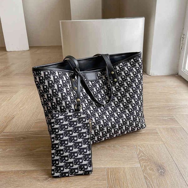 

2022 latest models handbag wholesale large capacity canvas women's summer letter advanced sense simple atmosphere fantote