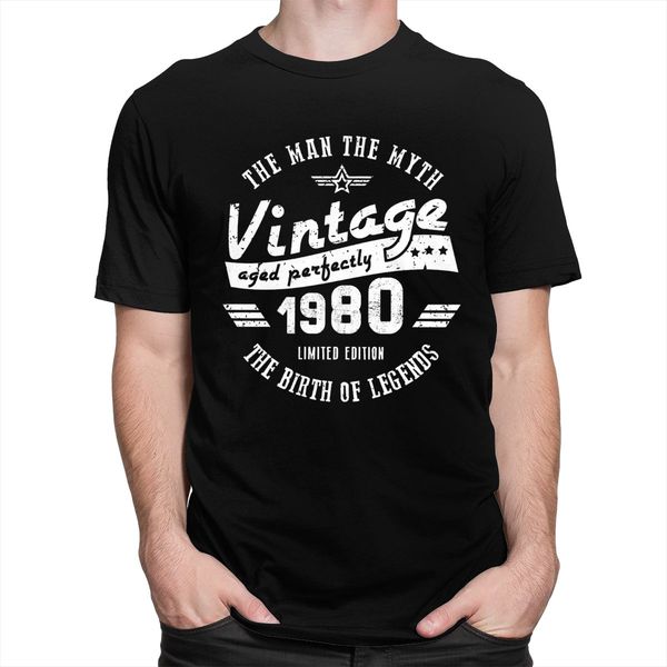 

sport vintage the man the myth 1980 t-shirt men short sleeve legends are born in 1980 shirt cotton 40th birthday tee gift idea tshirt