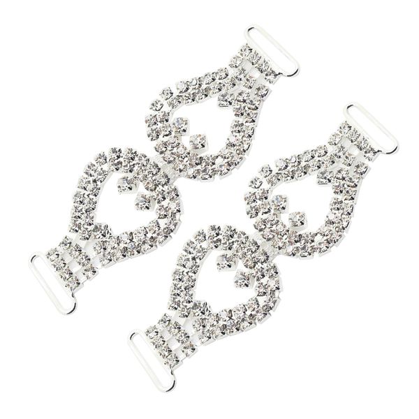 

2 шт кристалл rhinestone бикини разъем пряжки цепи купальники украшение 92мм, Black