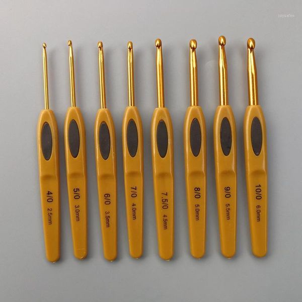 

lber 8pcs handmade crochet hook set stitches sewing tool home knitting needles aluminum alloy diy portable1, Black