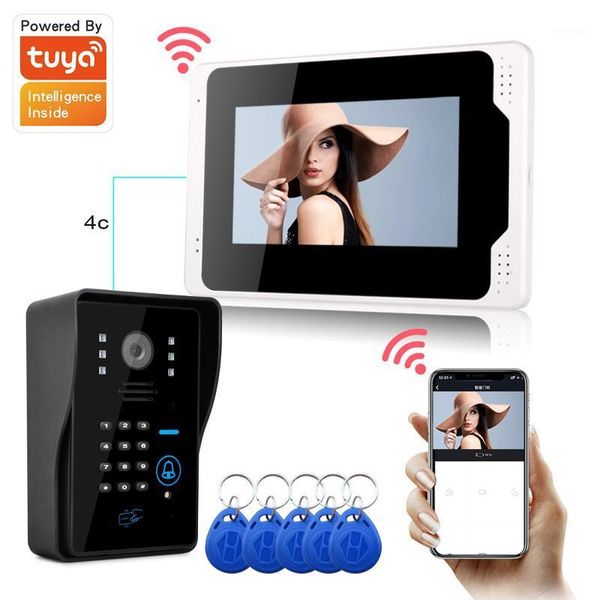 

video door phones wifi 7inch touching screen digital doorbell 1080p hd intercom intercommunication bell phone app control1