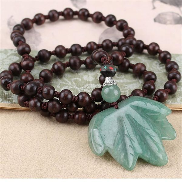 Anhänger Halsketten Vintage Nepal Lange Buddhistische Mala Holz Perlen Halskette Ethnische Böhmische Boho Buddha Glück Schmuck Für Frauen Männer1