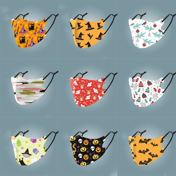 

print mask face masks cartoon mouth face masksanti-dust breathable earloop washablesilk mask washable#274, Black