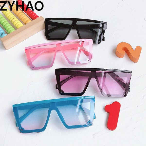 

sunglasses 2021 fashion plastic siamese square children oversized kids sun glasses girls boys child okulary oculos1, White;black