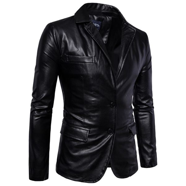 

[european regulations] new british style men's trend personality car leather jacket men, Black;brown