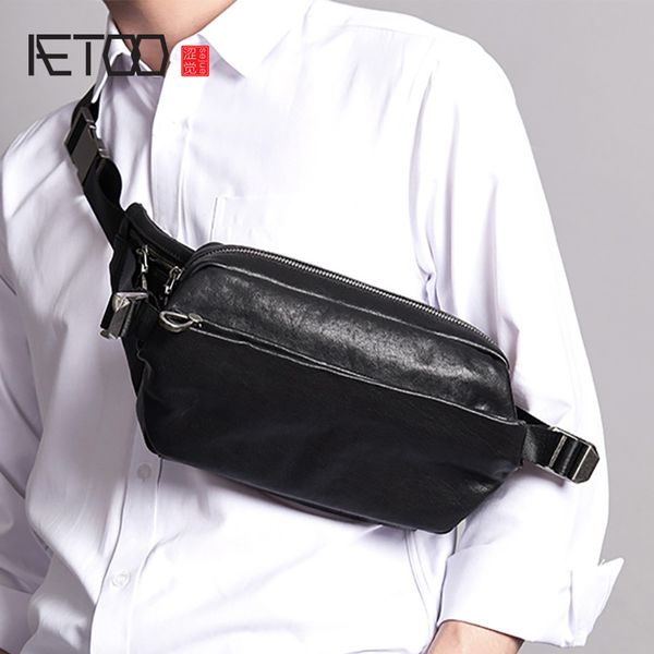 

hbp aetoo leather chest bag, trendy men's purse, head leather men's shoulder bag