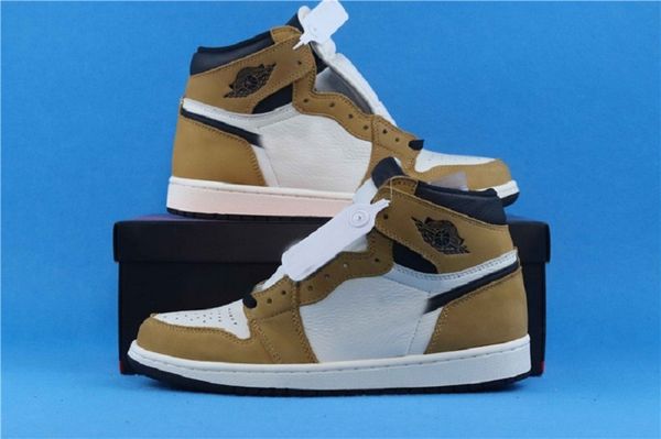 

good basketball shoes jumpman 1 retro high of the year 555088-700 golden harvest black mens womens trainers highsneakers