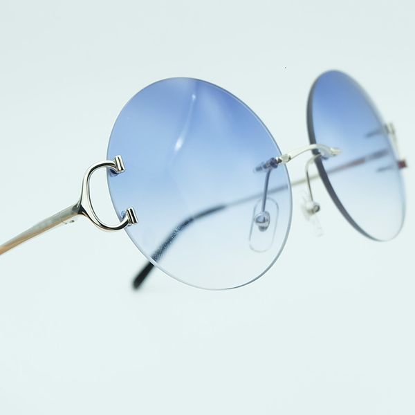 

2021 new metal rimless big c sunglasses luxury mens sunglass carter sun glasses brand desinger shade for men 5gka, White;black