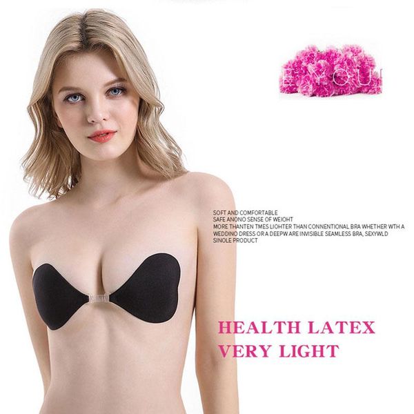 

women's g-strings cute heart-shaped nipple cover ladies thin gather bra invisible women underwear breathable seamless silicone breast p, Black;white