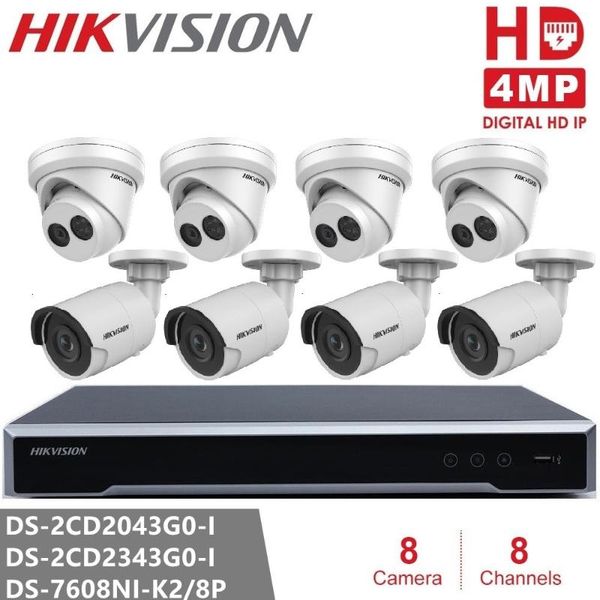 

wireless camera kits hikvision cctv system nvr ds-7608ni-k2/8p 8poe + 4pcs ds-2cd2343g0-i & ds-2cd2043g0-i 4mp ip surveillance h265 p2p