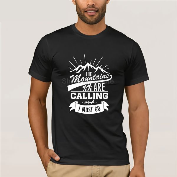 

the mountains are calling and i must go hiking men printed vintage crew neck 100% cotton tees hoodie designers t shirts sweatshirt