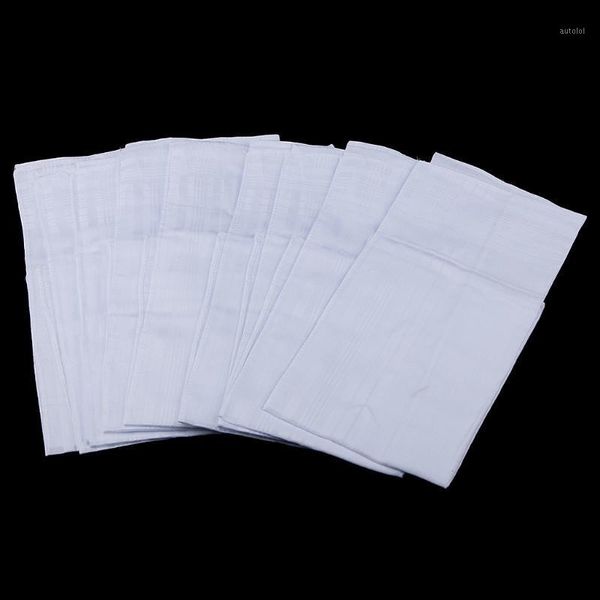 

12pcs men women white 100% cotton handkerchiefs soft washable hanky hankie hand towel1, Black;gray
