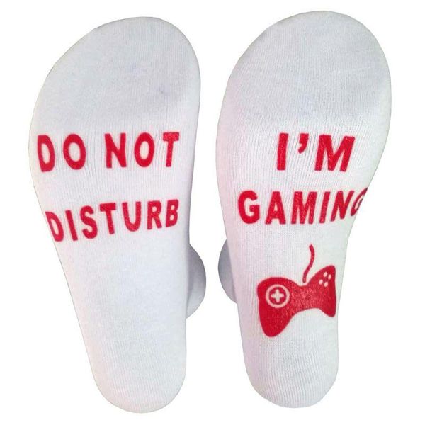 

не беспокоить я игровые слова буквы унисекс новинка забавные хлопковые носки подарок 62ke, Black