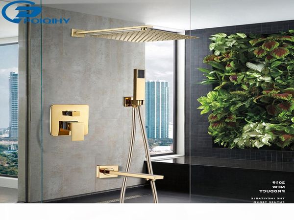 

poiqihy золотой ливень душ набор ванна смеситель для душа смеситель настенный водопад ванна кран ванна душ tap brass bbynna mj_bag