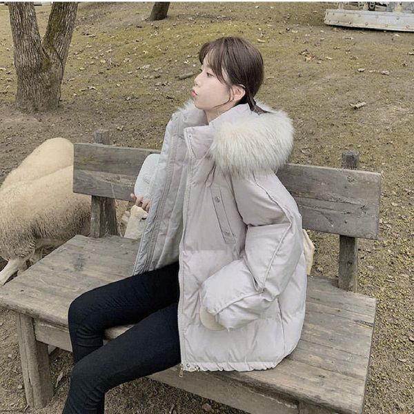 

korean version of bf loose net red ins hong kong style thickened padded jacket 2020 winter new down padded jacket women fashion1, Black