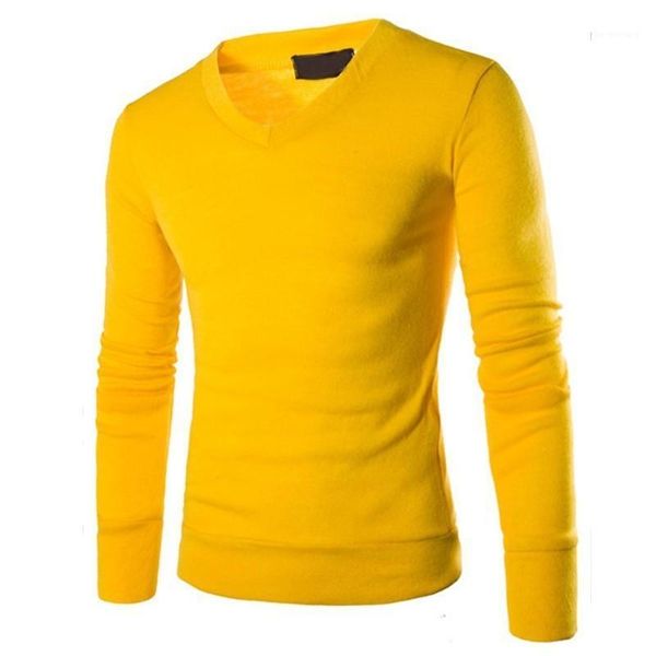 

2019 spring new men's sweaters casual solid slim v-neck knitting full sleeve clothing male pullover thin multicolor -6xl1, White;black