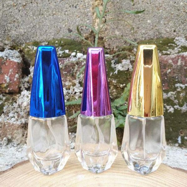 

mist spray bottle conical crystal bottle 8ml metal cover portable travel glass vial empty cosmetic 25pcs/lot
