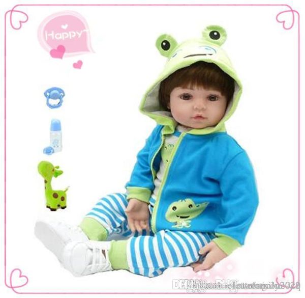 

47cm babies reborn doll new handmade silicone reborn baby lifelike adorable boy bonecas girl kid silicone menol doll toys kids