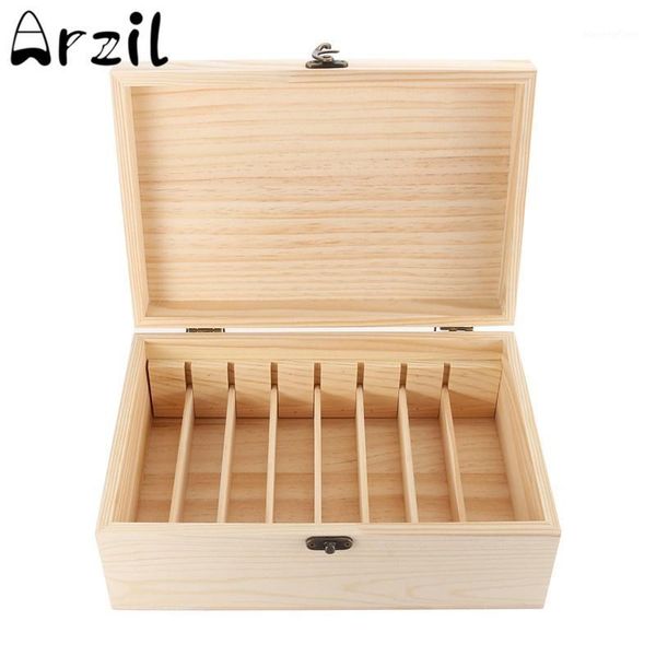 

8 grids essential storage box 5-30ml oils bottles wooden case container organizer spa natural pine hygiene sanitary1