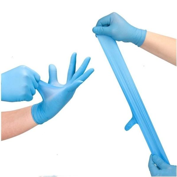 

disposable blue safety 100pcs/lot work nitrile gloves protective rubber factort dhl to door
