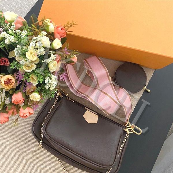 

2020 new fashion women's shoulder bag three piece wallet ladies crossbody bag multl p0chette access0rles with box