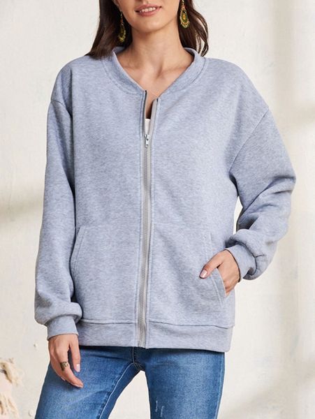 

emery rose zip up drop shoulder bomber jacket k2p9#, Black;brown