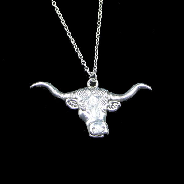 Мода 60 * 31 мм Longhorn Bull Steer Head Подвеска Ожерелье Ссылка Цепочка для женского колье Ожерелье Творческие Ювелирные Изделия Партия Подарок