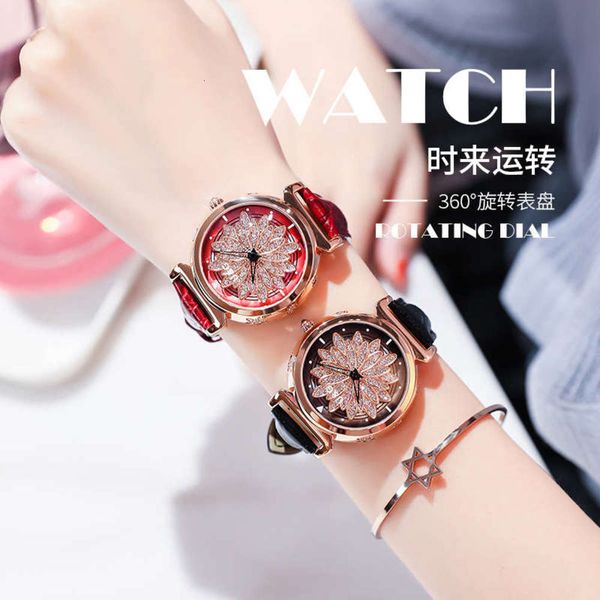 

sale in 2019 watch embossed diamond inlaid women's watch fashion trend leather strap student simplicity, Slivery;brown
