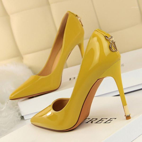 

2021 spring women high heels women pumps fetish leather pumps ladies heels feminine elegant office ladies dress shoes1, Black
