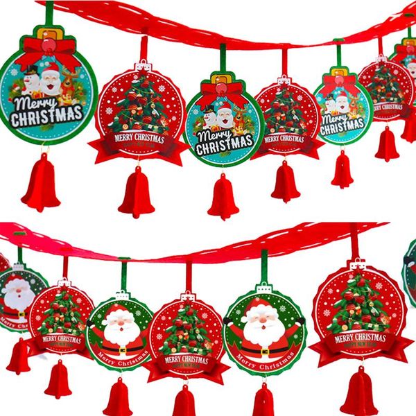 

santa claus felt garland merry christmas banner ornaments christmas decorations for home 2020 gift navidad noel xmas tree decor qyldba
