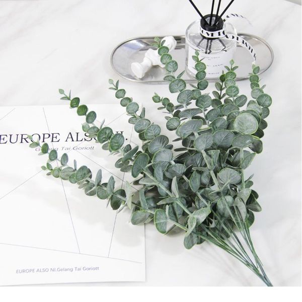 

simulation eucalipto single artificial eucalyptus leaf artificial plants for wedding shooting prop home decoration bbywff