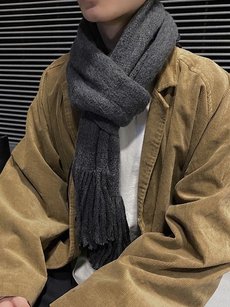 

ins scarf male winter student korean version versatile knitting gift lovers bib women personality fashion brand, Blue;gray