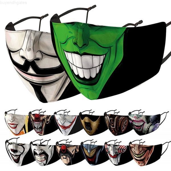 

face mask designer fashion face masks clown printed masks dustproof windproof haze pm2.5 filter wash boys girls facemask