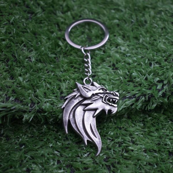 

12pcs howling wolf head keychain pendants vintage men's boys love gift1, Silver