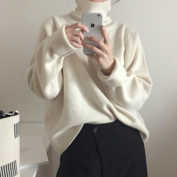

women autumn winter cashmere turtleneck white sweater knitted pullovers long sleeve elegant jumper plus size1, White;black