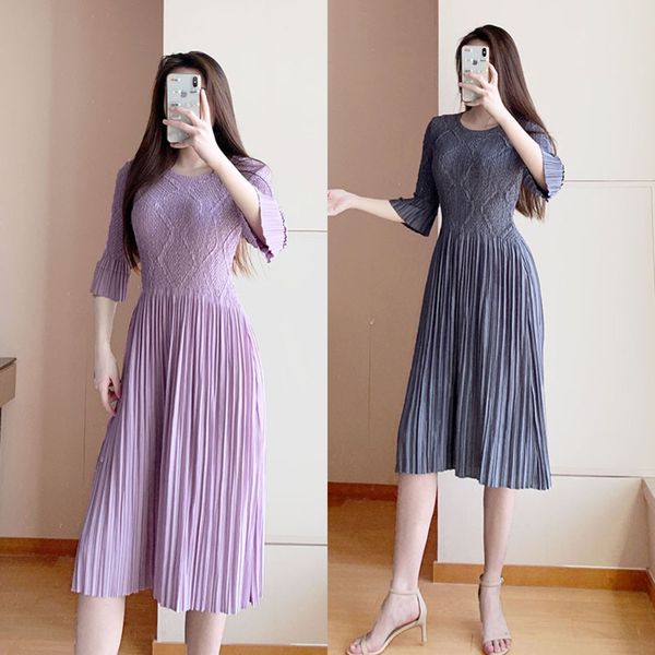 

miyake платье женщин среднего длиной 2020 плиссированные юбки весной и осенью новый высокой упругой моды плиссированные юбки aqhd4, Black;gray