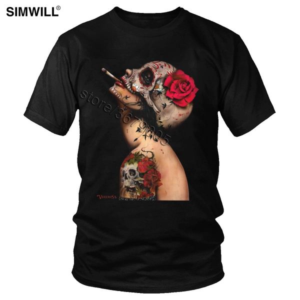 

viva la vida santa muerte tee retro summer calavera short sleeve novelty mexican skull harajuku hooded sweatshirt hoodie men t shirt