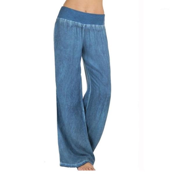

women's jeans wide leg long casual pants for women clothing joggers trousers jeans woman calca feminina1, Blue