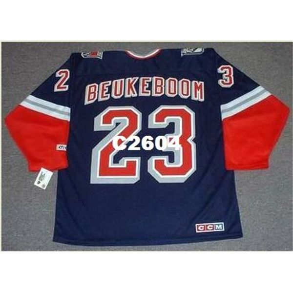 

mens #23 jeff beukeboom new york rangers 1998 ccm retro alternate home hockey jersey or custom any name or number retro jersey, Black