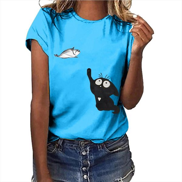 

camisetas verano mujer 2020 cat ловля рыбы милые женщины хлопка футболки harajuku хлопок графический тис сорочка femme, White