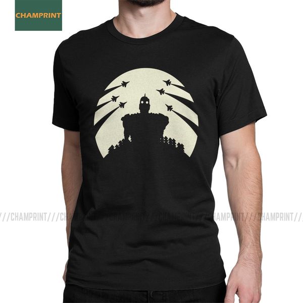 

sport the iron giant and the moon t-shirts men robot animation cartoon hogarth hero vintage cotton tee shirt short sleeve t shirts