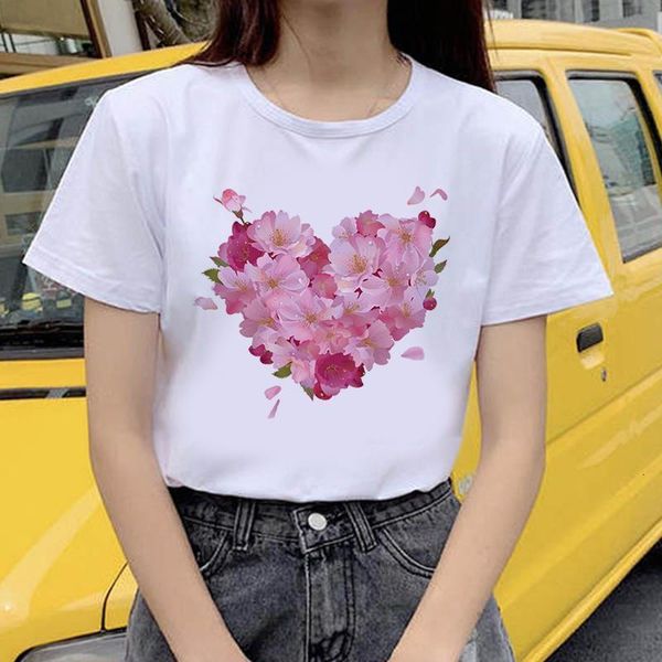 

fashion red love t shirt women lovely print short sleeved o-neck t-shirt vintage vogue ullzang tshirt harajuku, White