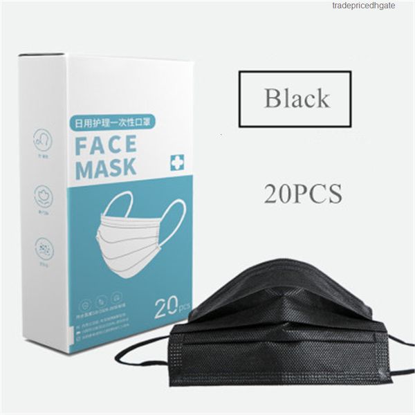 

layers mask disposable protective gray blue black 3 dustproof facial cover maldehyde prevent bacteria anti- masks 3zrn2