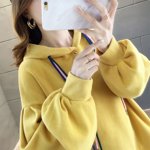 

iewdd tzf spring and autumn lazy style autumn hoodie white hoodie sweater thin women's spring and bf sweater loose korean style 2020 ne, Black