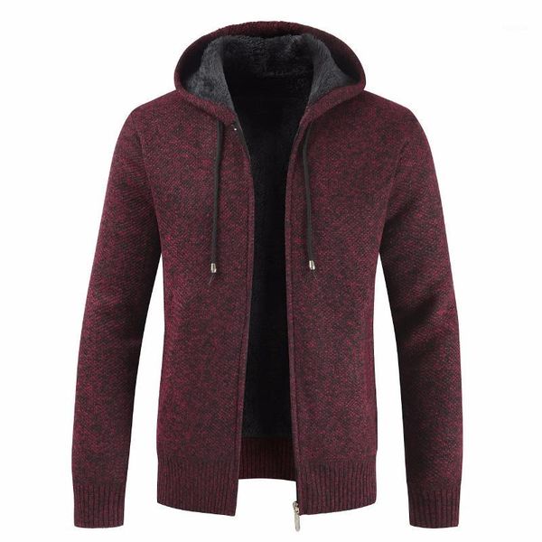 

cardigans men 2020 new winter brand thick casual cotton hooded sweater men knitwear warm sweatercoat jumper fleece jacket coats1, White;black