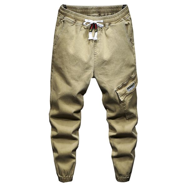 

spring autumn men's large sizes harlan jeans men clothing man baggy trousers elastic waist loose splice male big size 3xl, Blue