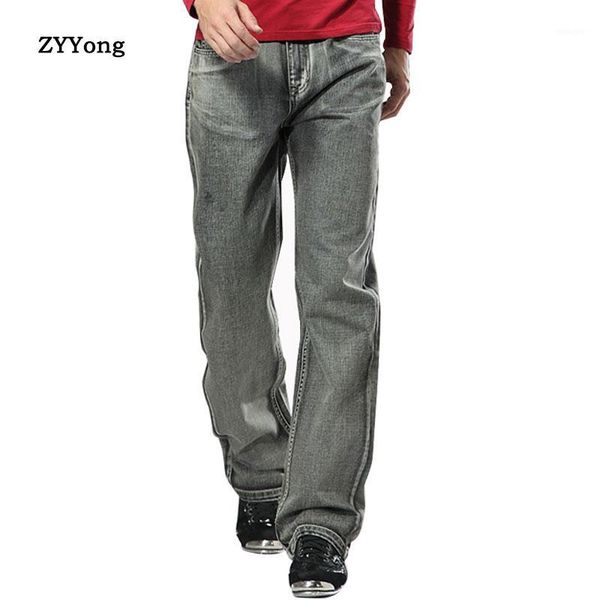 

zyyong men's jeans wide leg trousers hip hop grey casual men's jeans trousers loose rapper skateboard loose1, Blue