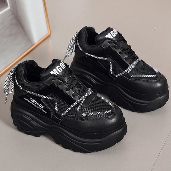 

2021 new wholesale women's seven casual spring summer in the combining cross-tied shoes hofq, Black;white